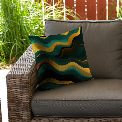 Golden Harmony Poly Twill Throw Pillow | Home Decor Accent
