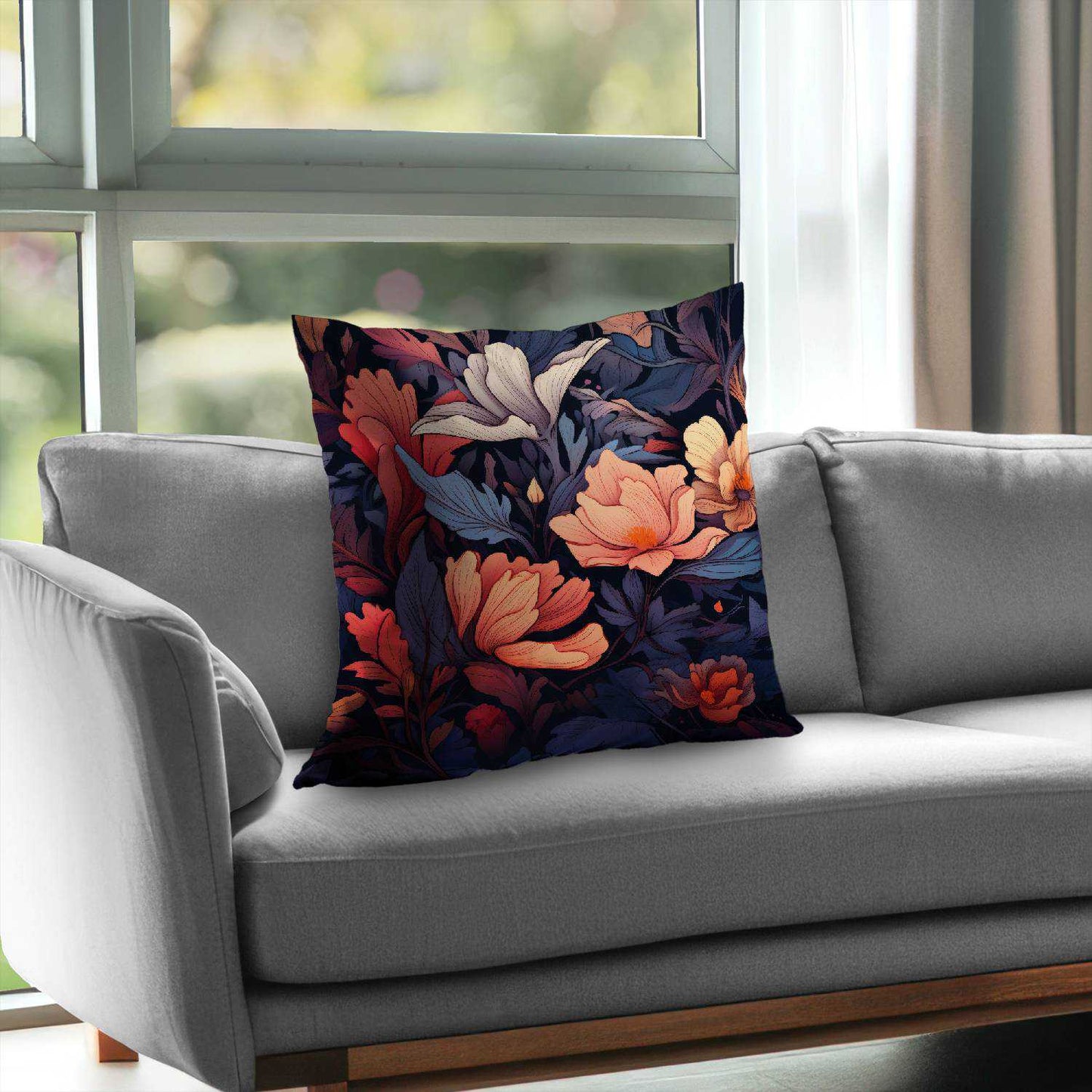 Blooming Uninterrupted Poly Twill Throw Pillow | Home Decor