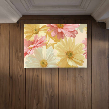 Sunlit Daisy Dream Door Mat - Indoor Outdoor Home Decor