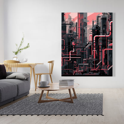 Industrial Empire - Red Canvas Art for Home Decor