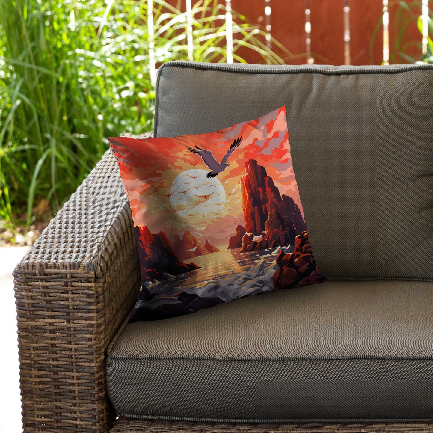 Coussin décoratif en sergé de polyester Isles of Omen - Décoration d'intérieur élégante