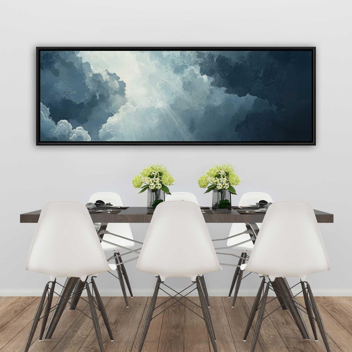 Afterglow - Gray Framed Canvas Art for Elegant Home Decor