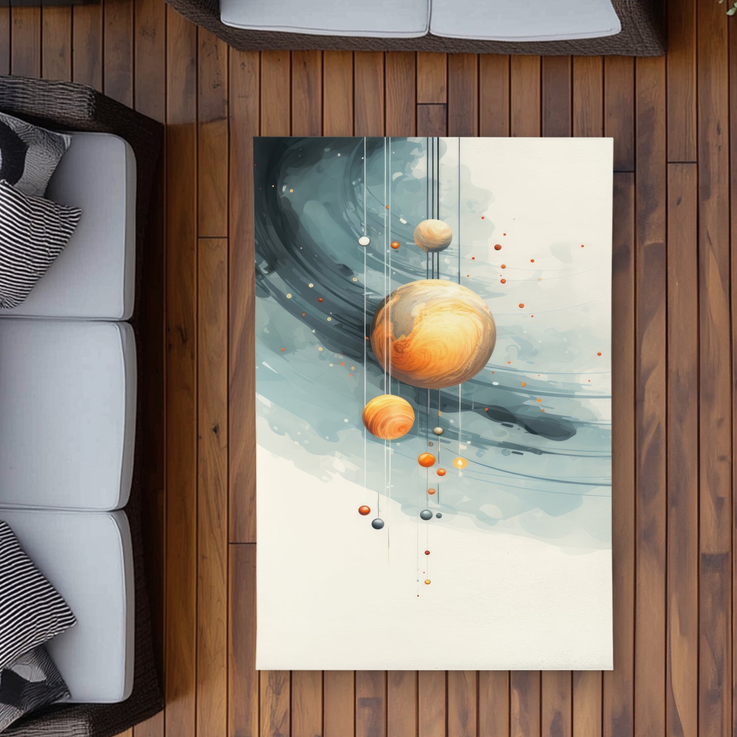 Hanging Planets Gray Outdoor Area Rug | Home Decor Essentials