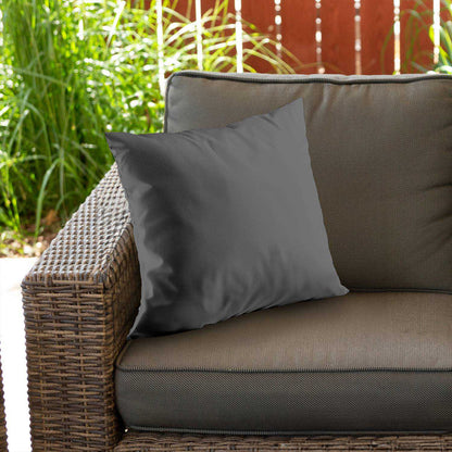 Coussin décoratif en sergé de polyester gris moyen | Décoration d'intérieur élégante