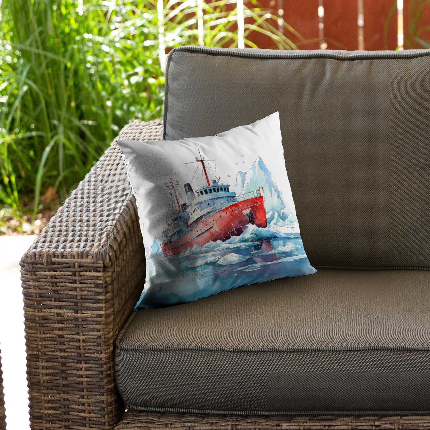 Coussin décoratif en sergé de polyester « Briser la glace » - Accessoire de décoration intérieure