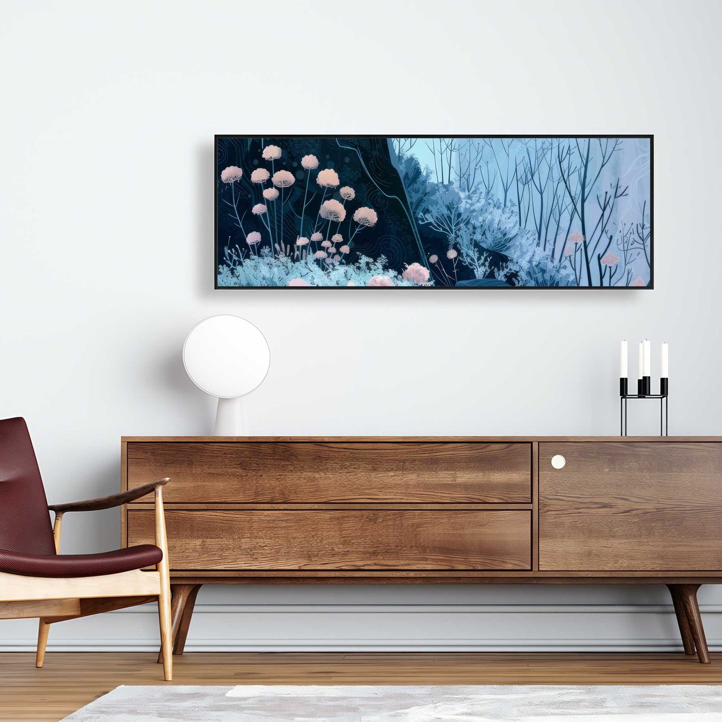 Annual freeze - Beige framed canvas for elegant home decor