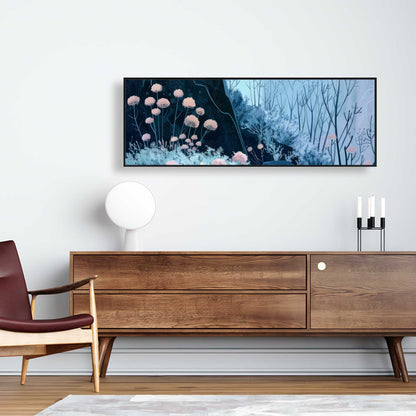 Annual freeze - Beige framed canvas for elegant home decor