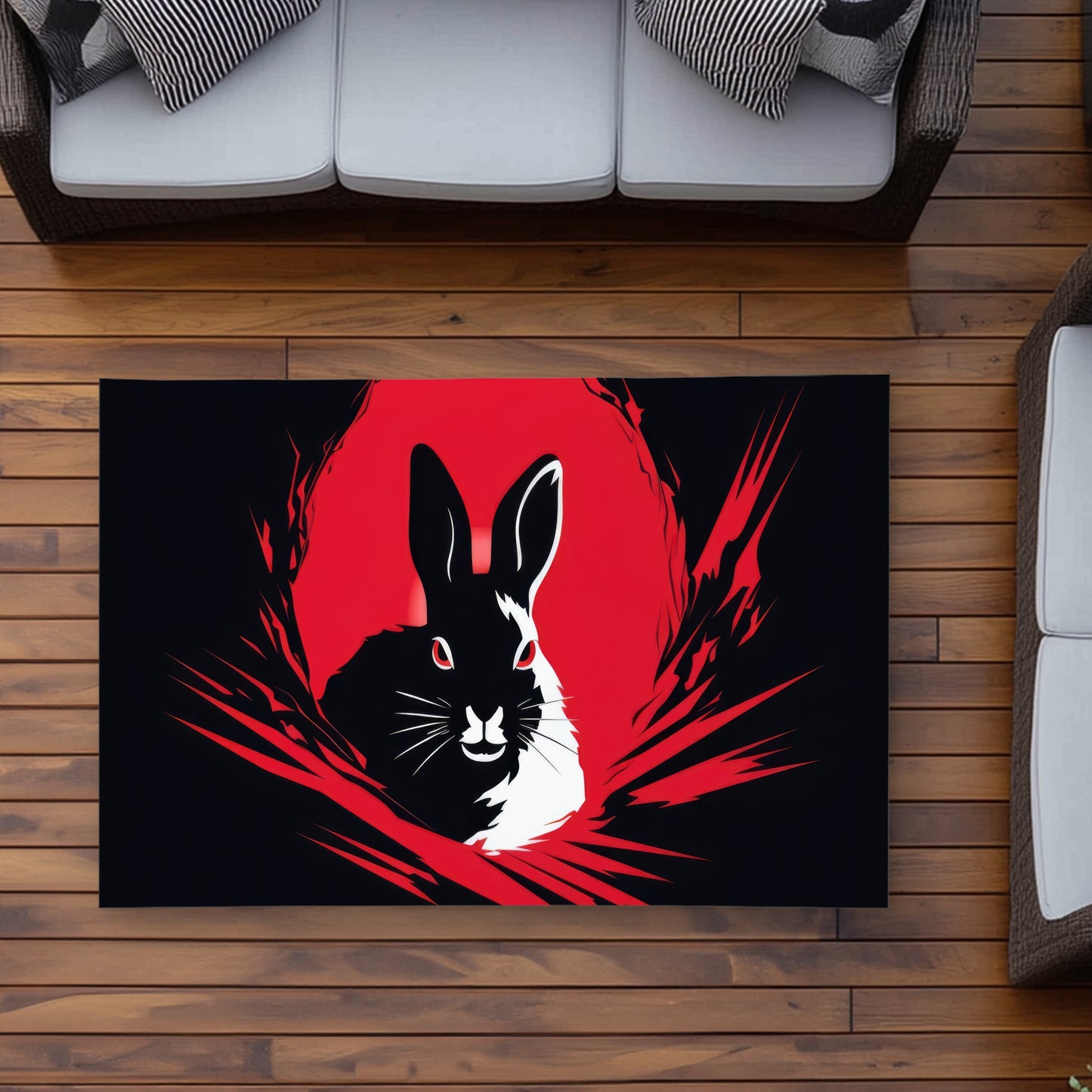 Bad Intentions Red Outdoor Area Rug for Stylish Home Decor