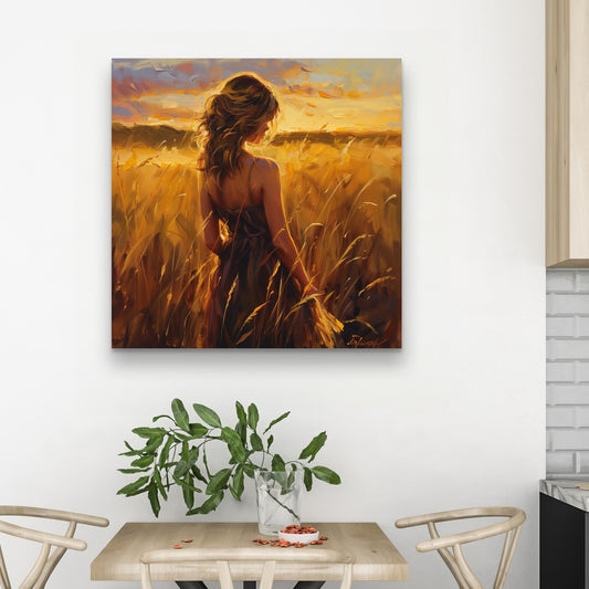Warm Field - Beige Canvas for Elegant Home Decor