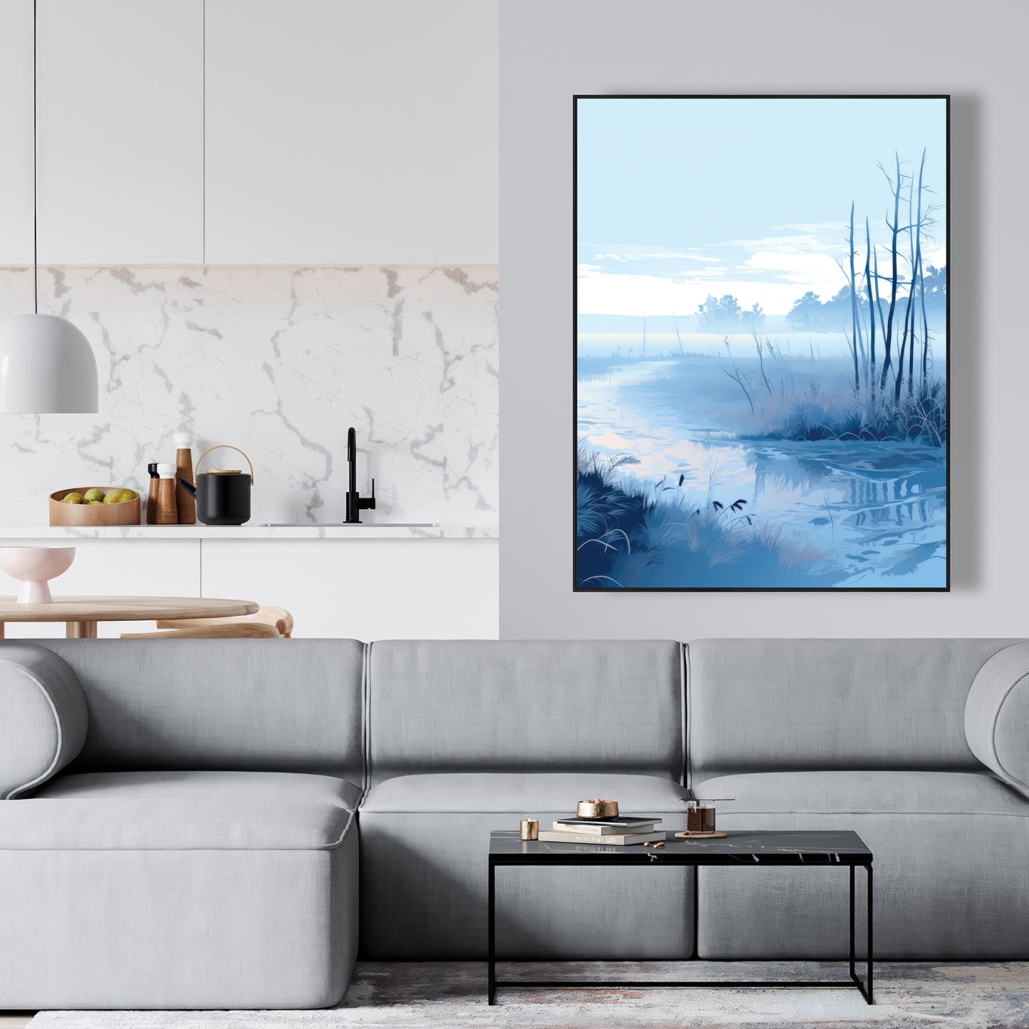 Cold swamp - 36"x36" Framed canvas