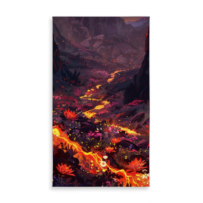 Bloom and Eruption Red Tablecloth - Indoor Outdoor Decor