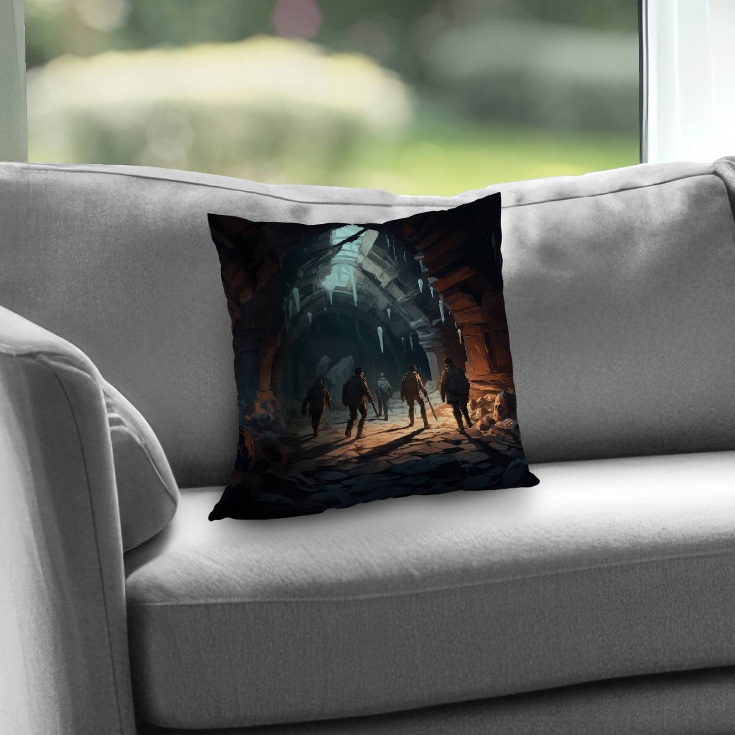 Blocked path - Throw pillow - Print on demand