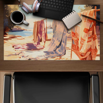 Warm Sands Blue Desk Mat - Stylish Home Decor Accessory