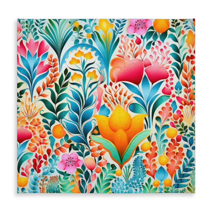 Flowing Flowers - Orange Indoor Outdoor Tablecloth for Home Decor