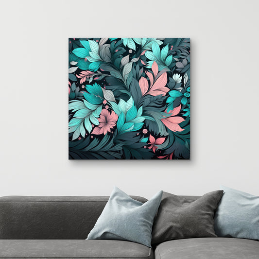 Neon leaves - 32"x32" Canvas