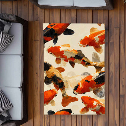Koi Dance Flow Outdoor Area Rug | Stylish Home Decor