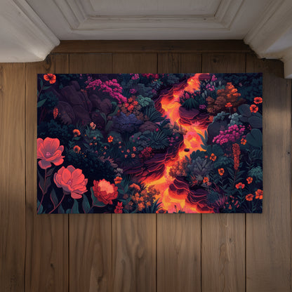 Flowing magma Pink Indoor Outdoor Door Mat | Home Decor