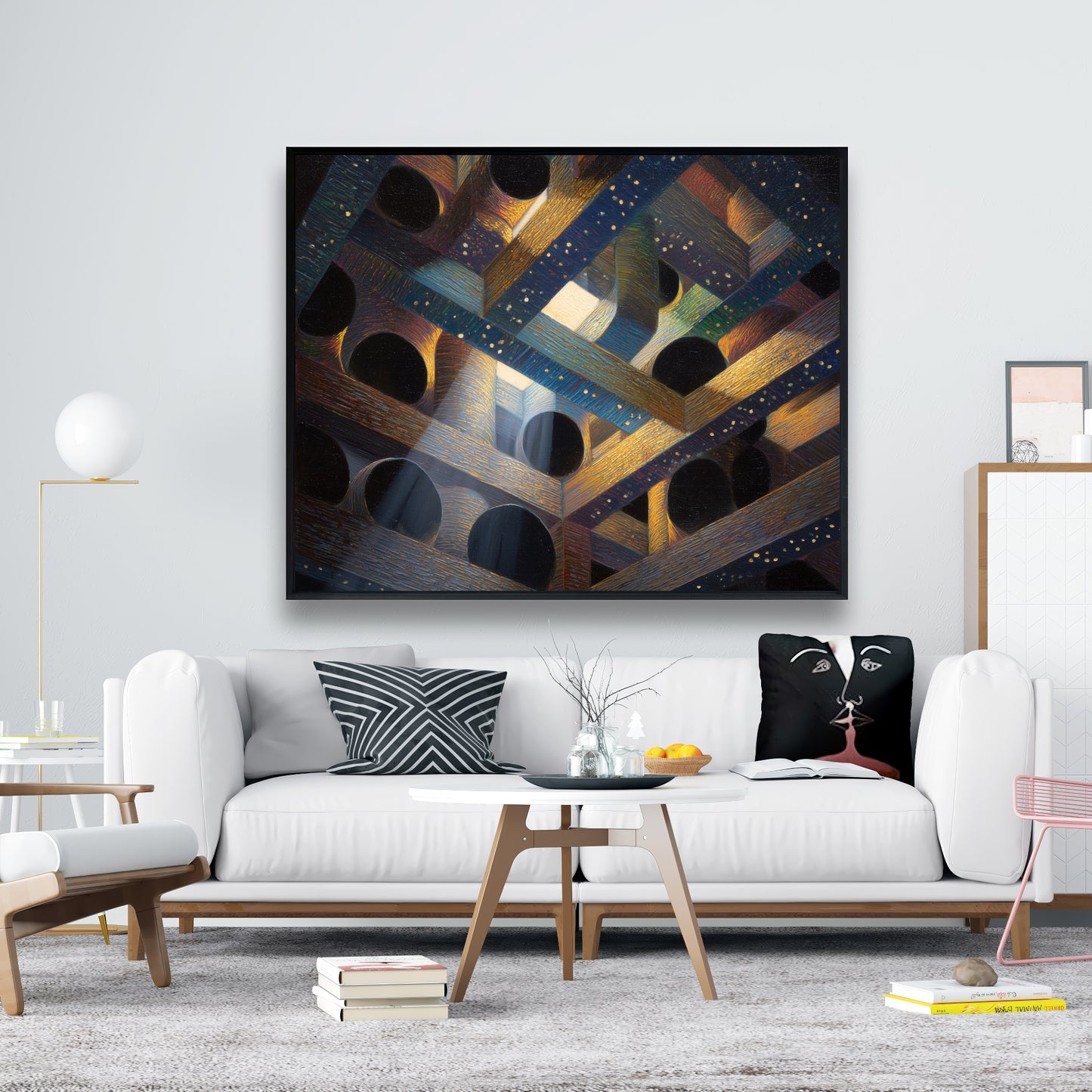 Pipe Dream - Blue Framed Canvas for Home Decor | Art Piece