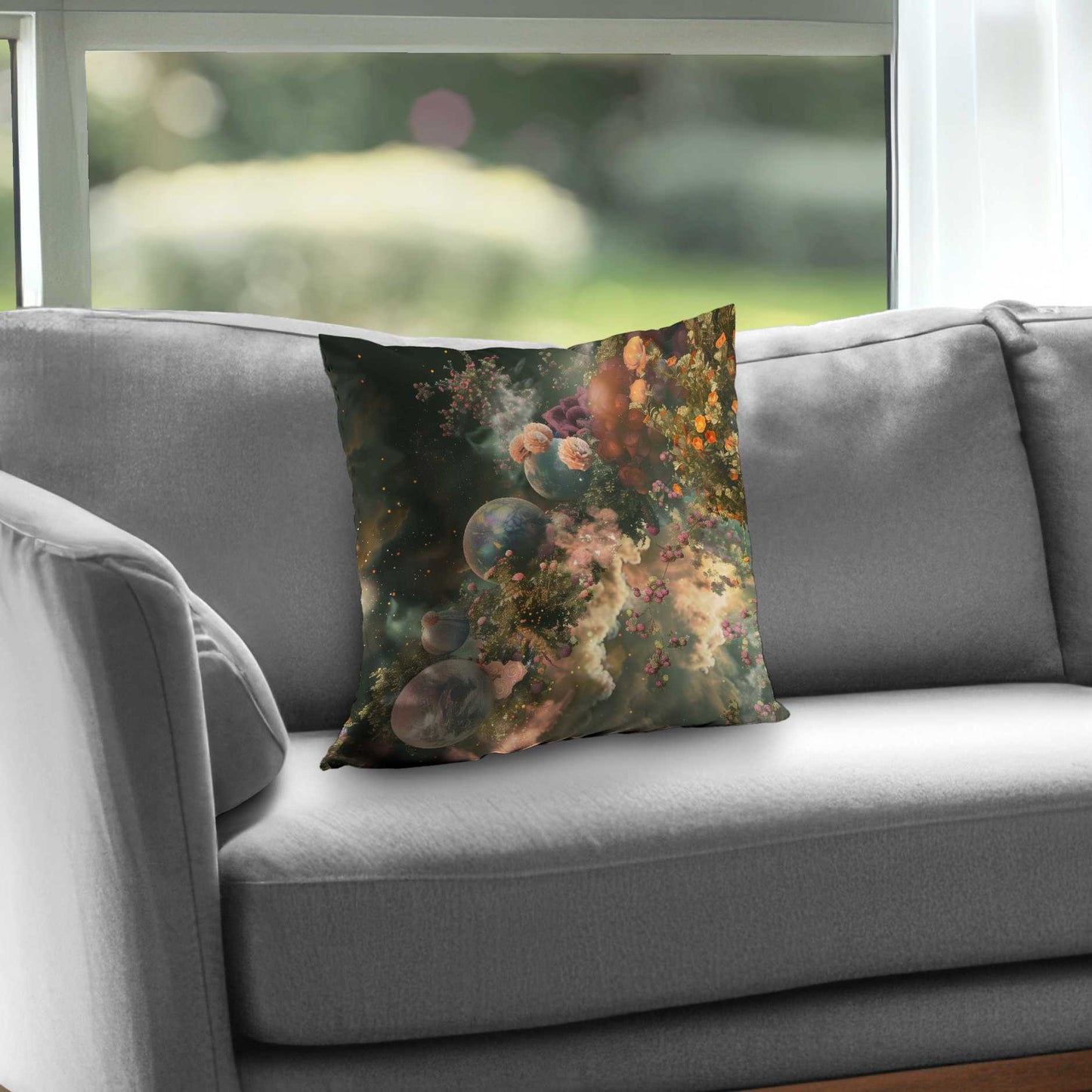 Coussin décoratif Bloom Space en sergé de polyester | Décoration d'intérieur élégante