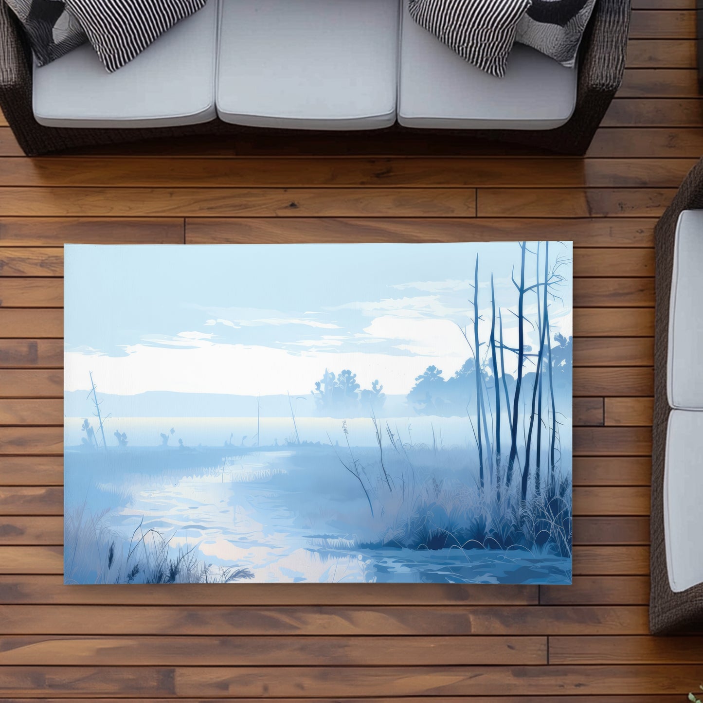 Cold Swamp Gray Outdoor Area Rug | Stylish Home Decor