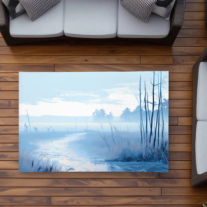 Cold Swamp Gray Outdoor Area Rug | Stylish Home Decor