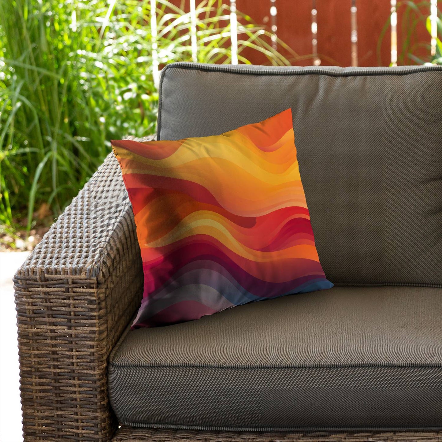 Sunlit fog - Throw pillow - Print on demand