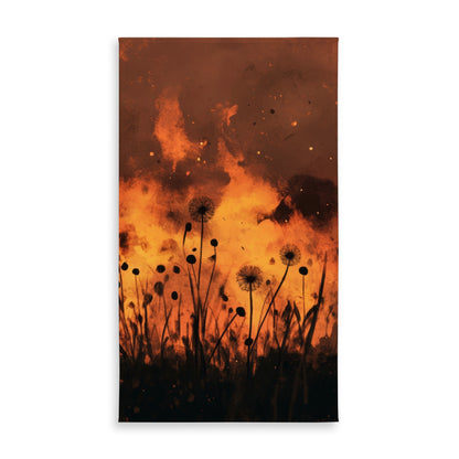 Ablaze Black Indoor Outdoor Tablecloth for Home Decor