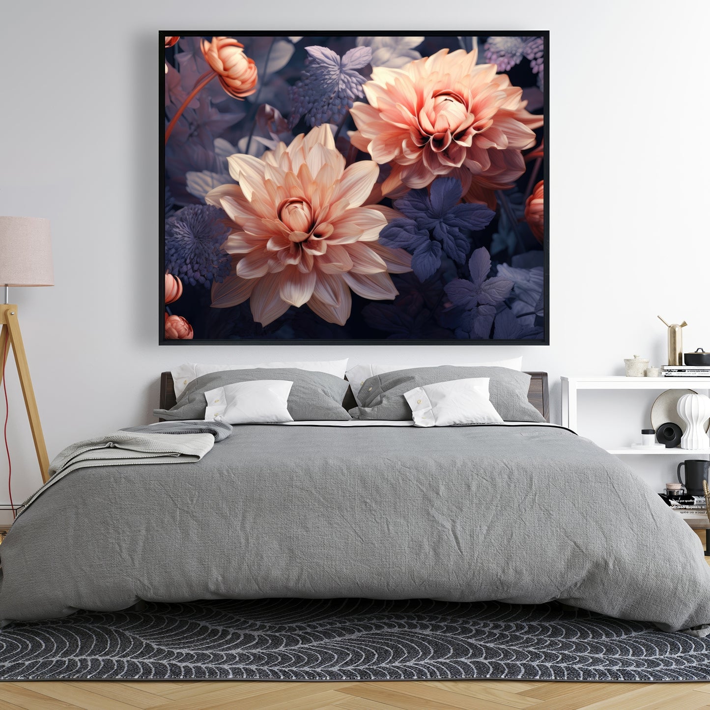 Pink and purple - 36"x36" Framed canvas