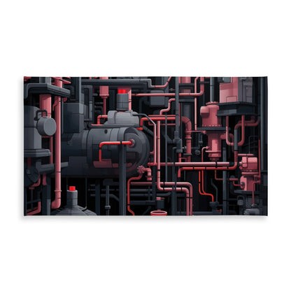 Dark Pipes Gray Indoor Outdoor Tablecloth for Home Decor