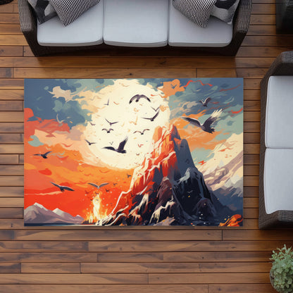 Towards Danger Gray Outdoor Area Rug | Stylish Home Decor