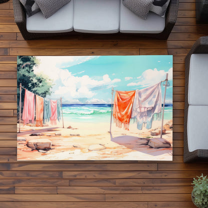 Sunny Side Orange Outdoor Area Rug | Home Decor Accent