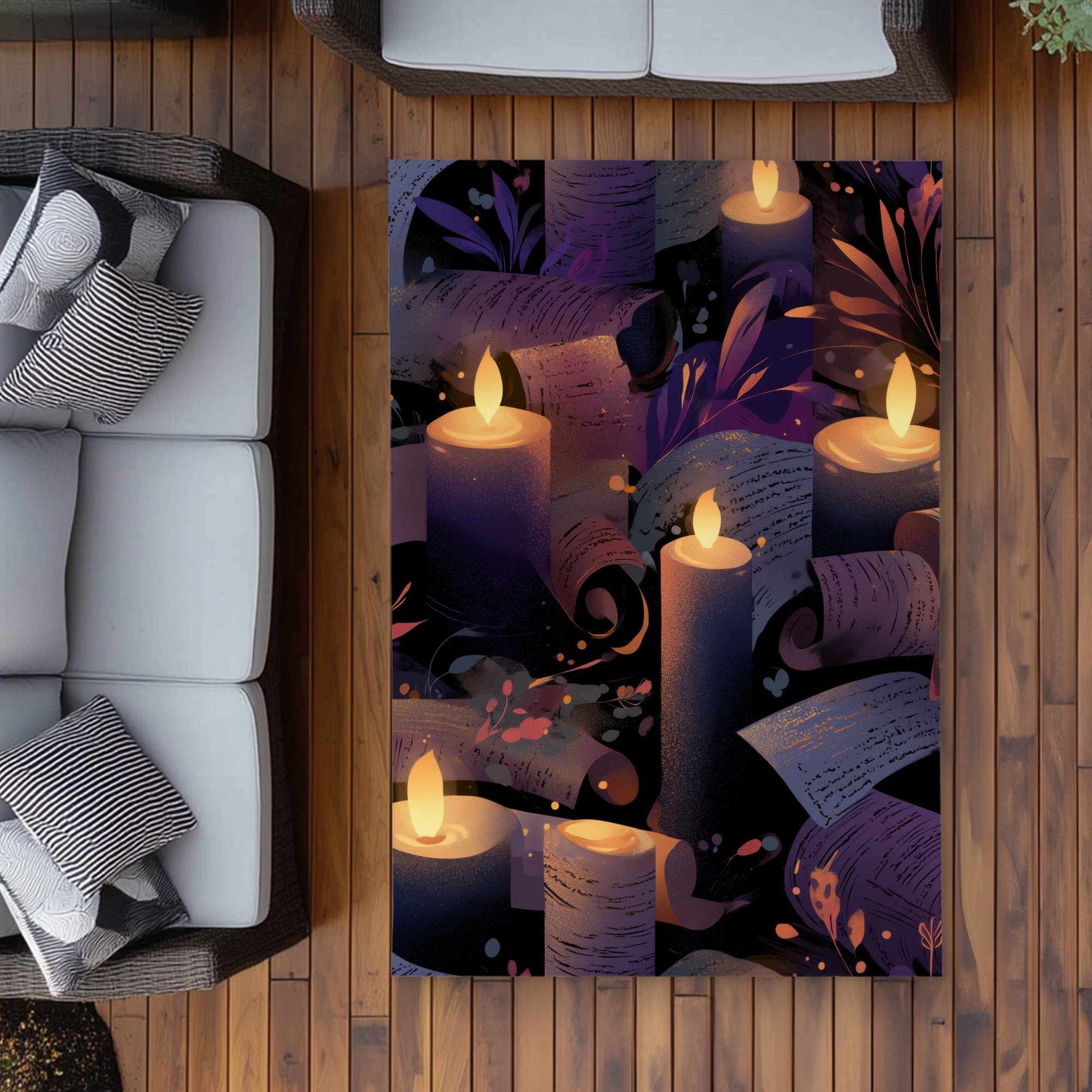 Tapis d'extérieur « Chuchotis à la chandelle » | Décoration d'intérieur