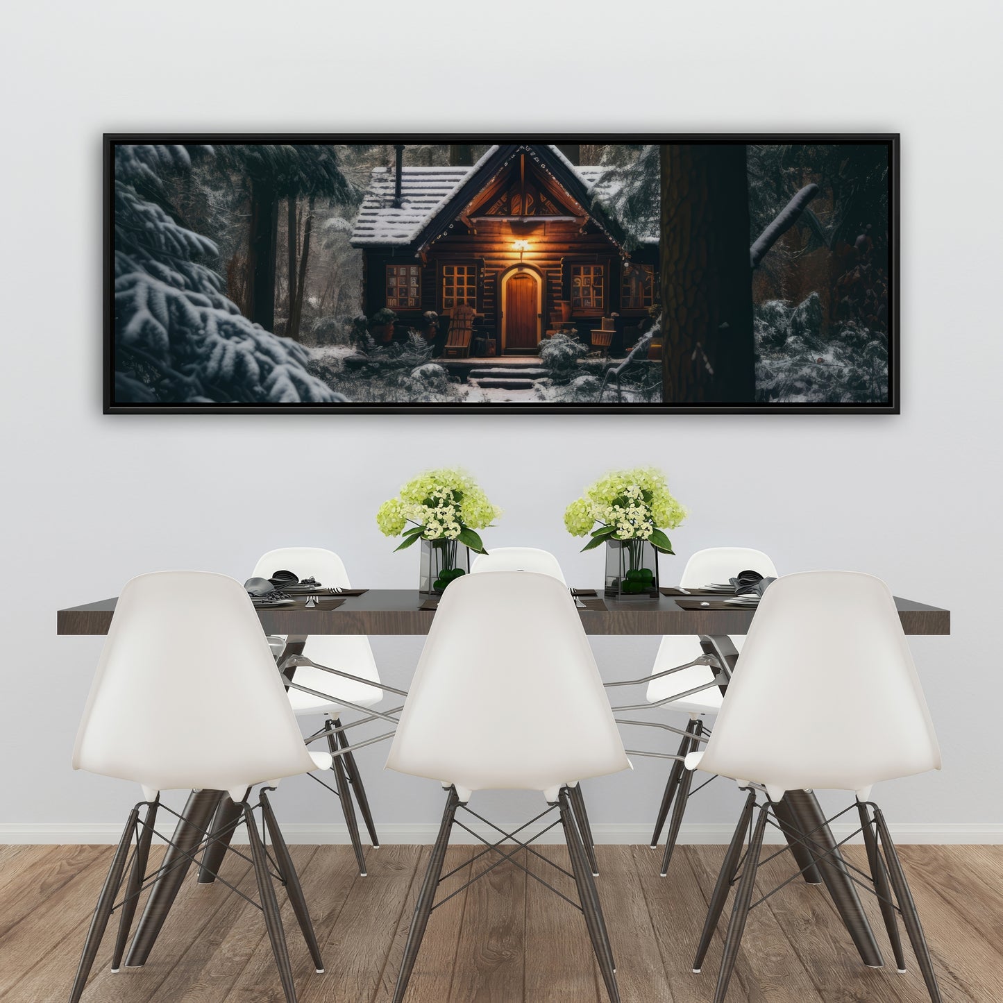 The lone cabin - 36"x36" Framed canvas