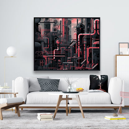 Industrial empire - 36"x36" Framed canvas