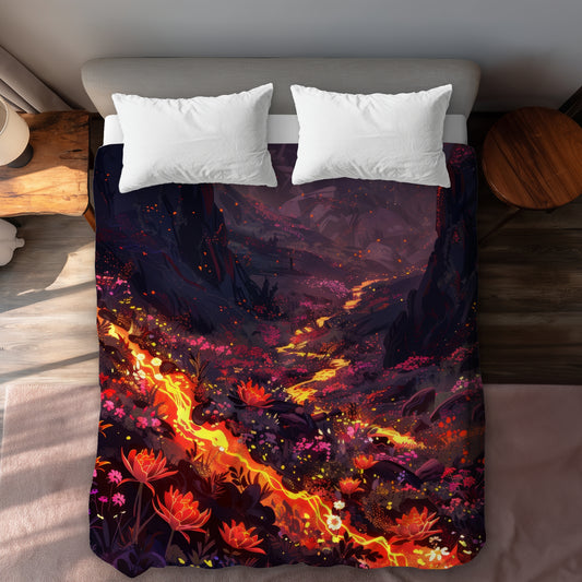 Bloom and Eruption Red Duvet Cover | Home Decor Essentials