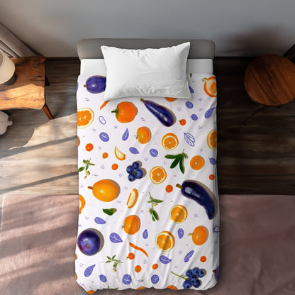 Orange and Purple White Duvet Cover | Stylish Home Decor