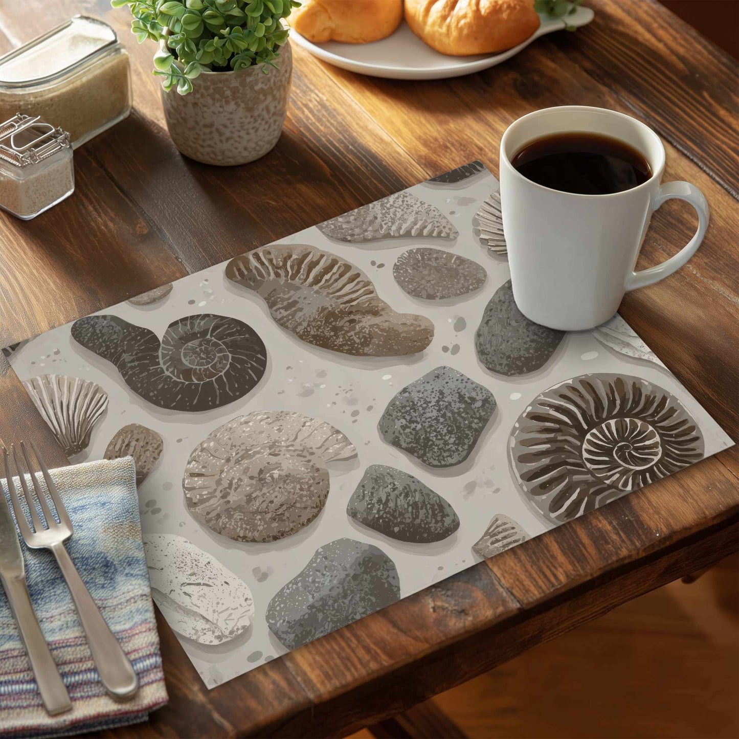 Set de table intemporel Fossil Flow | Accessoire de décoration élégant pour la maison