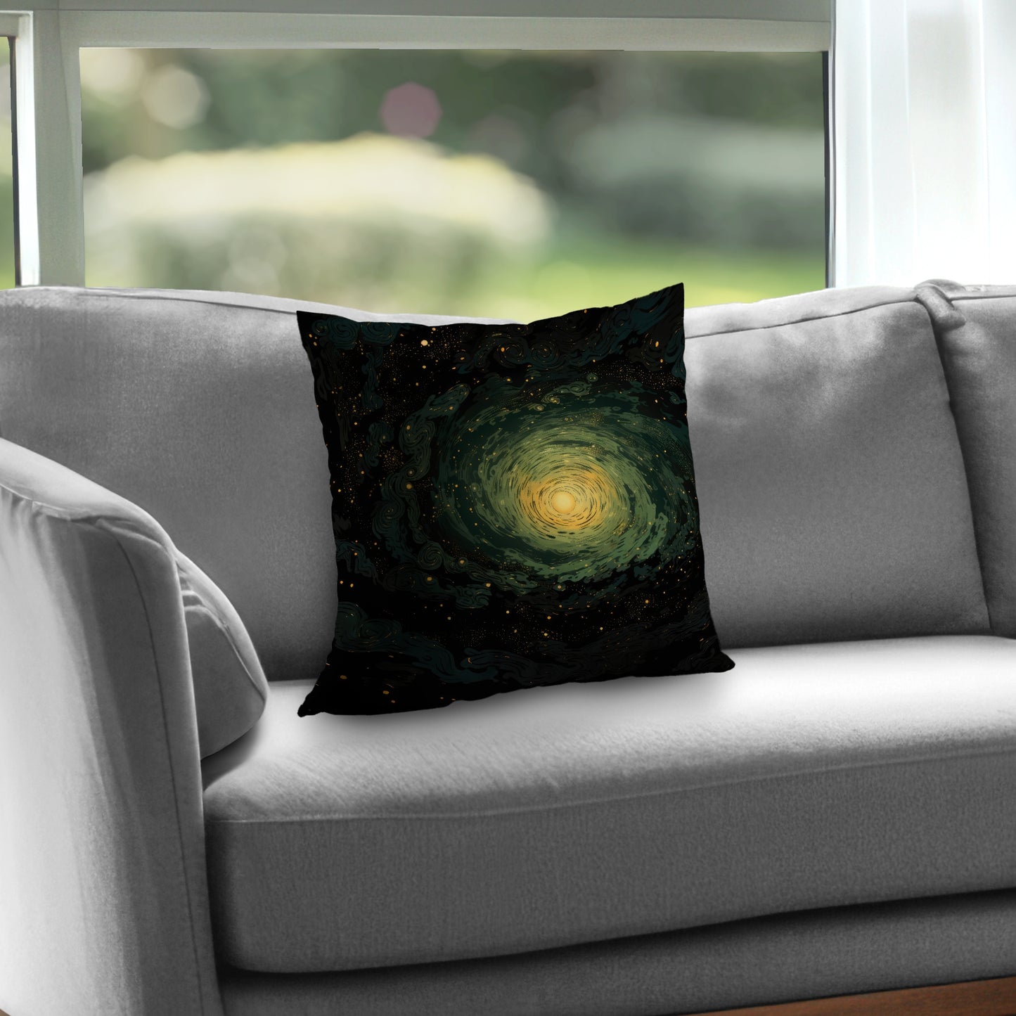 Swirling Gases Black Poly Twill Throw Pillow | Home Decor Insert