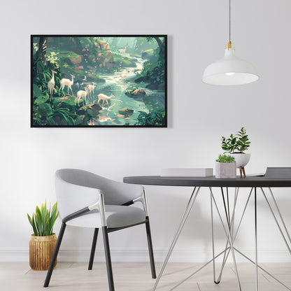 Sipping - 24"x24" Framed canvas