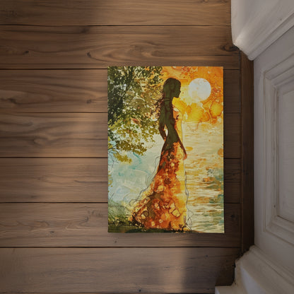Peaceful Sun Green Indoor Outdoor Door Mat | Home Decor