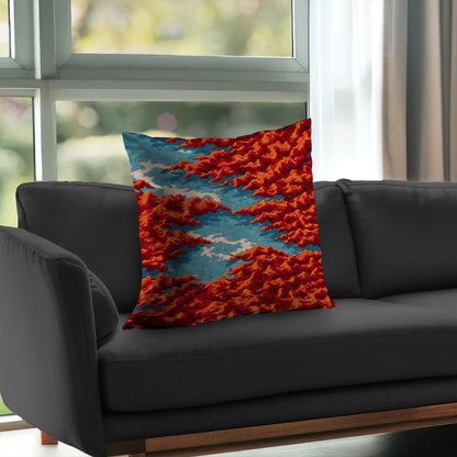 Red Mounds Poly Twill Throw Pillow - Stylish Home Decor
