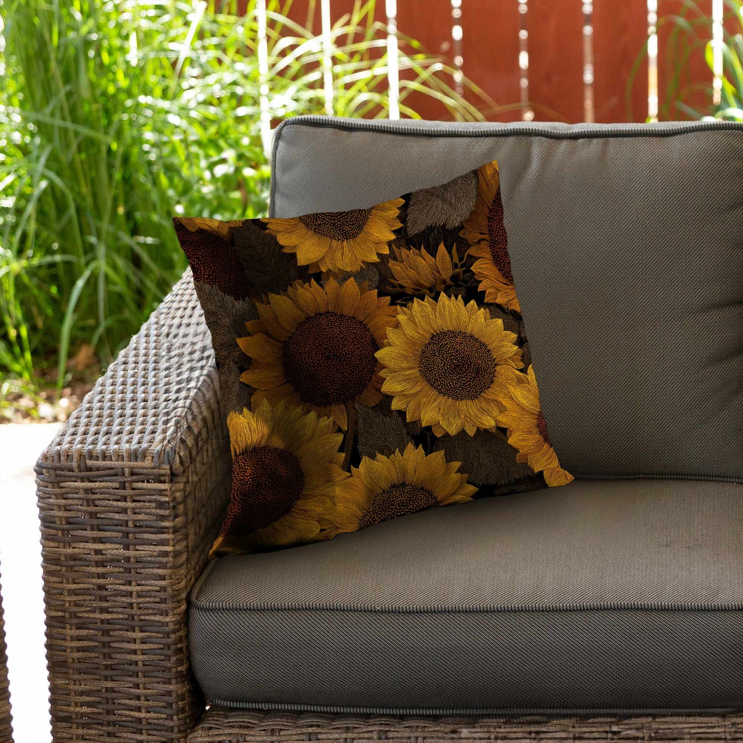 Golden Glow Blooms Throw Pillow - Stylish Home Decor Cushion