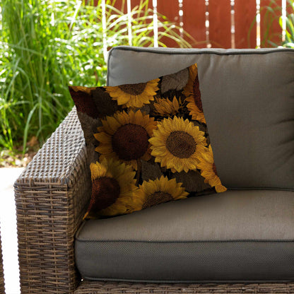 Golden Glow Blooms Throw Pillow - Stylish Home Decor Cushion