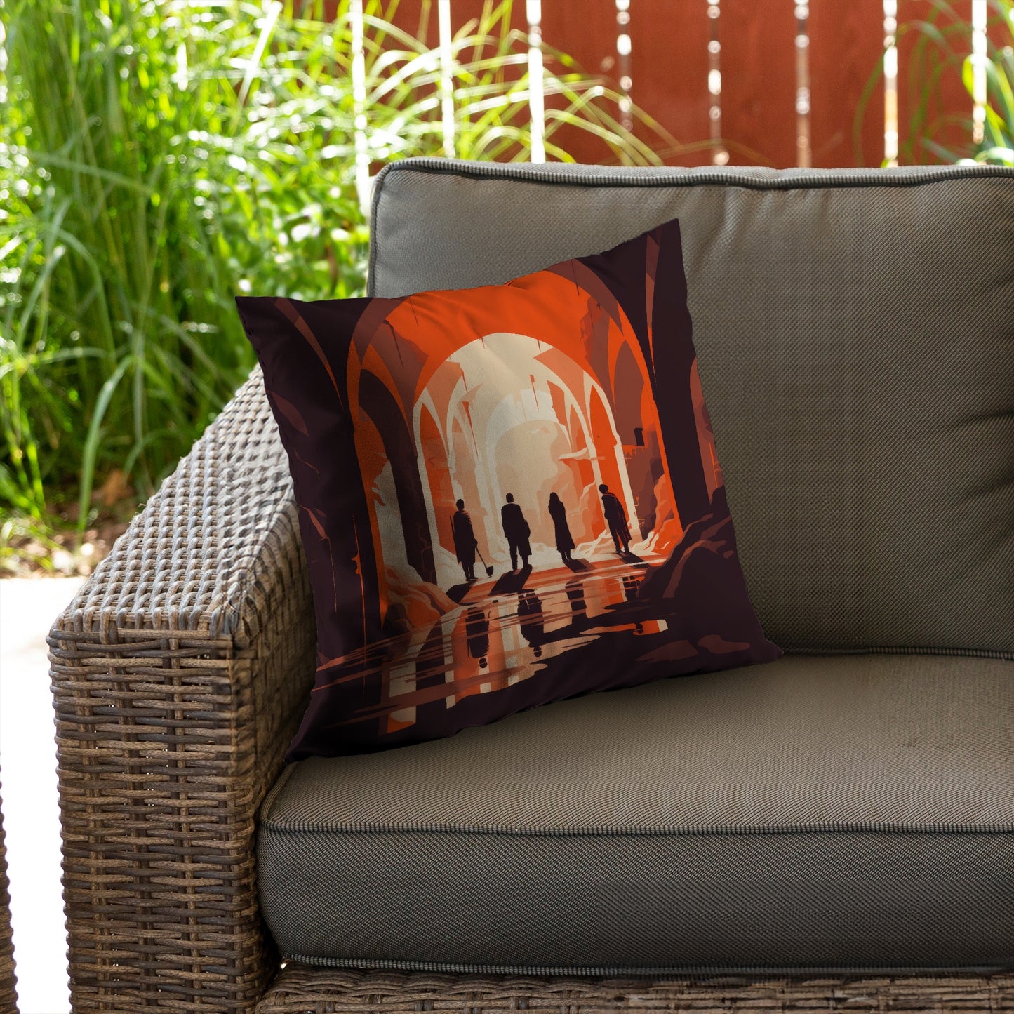 Faith Restored Orange Poly Twill Throw Pillow - Home Decor Insert