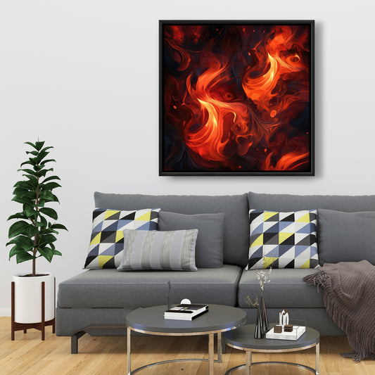 Fires of heck - 36"x36" Framed canvas