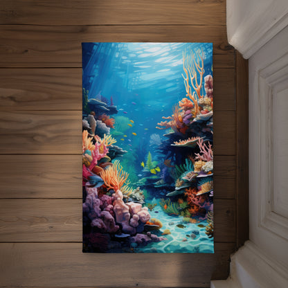 Coral Blue Indoor Outdoor Door Mat - Stylish Home Decor