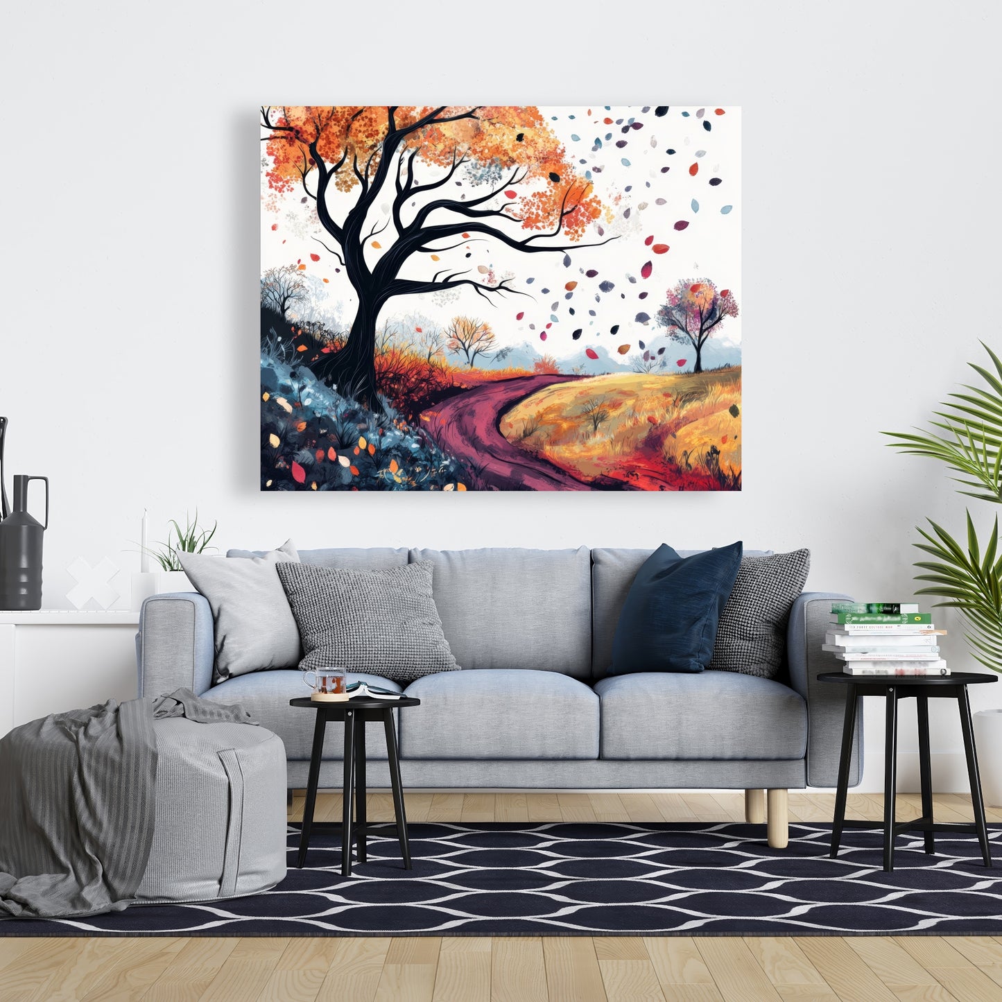 Blowing leaves - 32"x32" Canvas