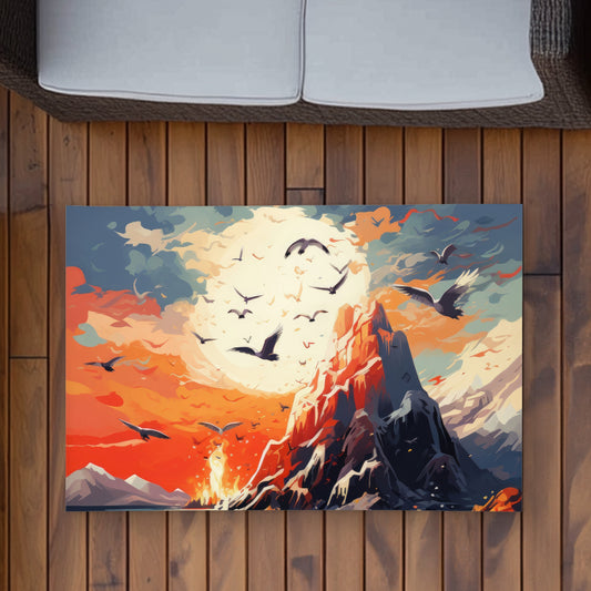 Towards Danger Gray Outdoor Area Rug | Stylish Home Decor