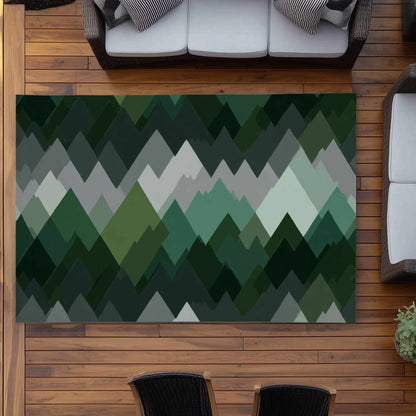 Tapis d'extérieur Evergreen Peaks | Décoration élégante pour la maison