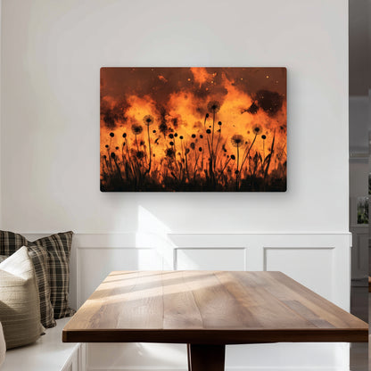 Ablaze - Yellow Metal Print for Stylish Home Decor